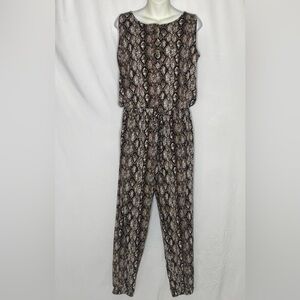 Zenana Outfitters Snake Print Jumpsuit